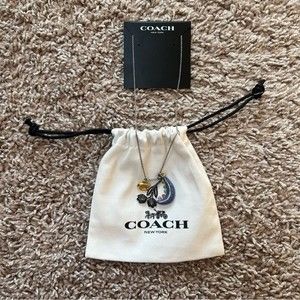Coach Jet Flower Charm Necklace